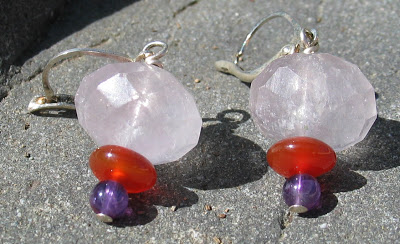 Chunky Amethyst earrings by Honey from the Bee