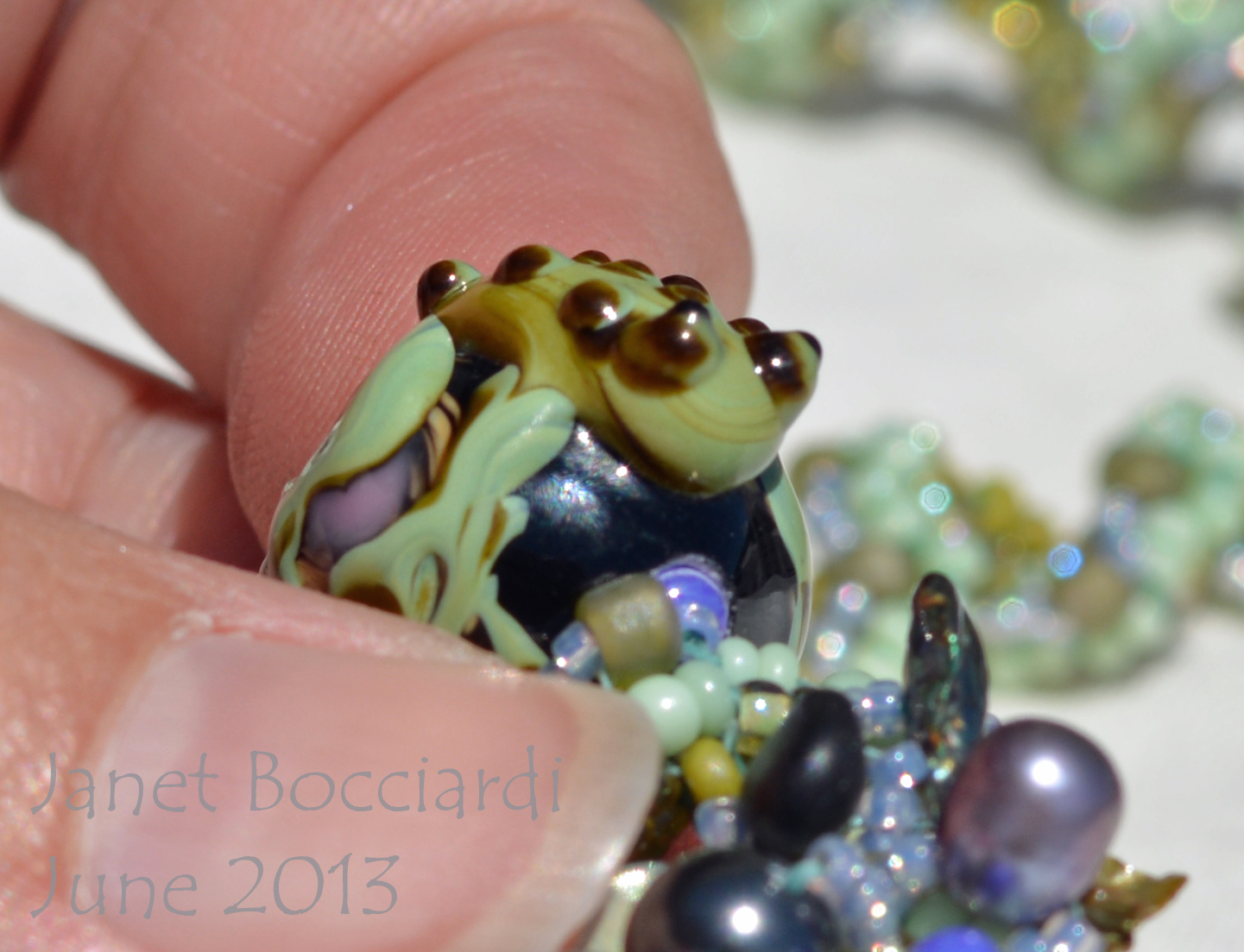 Frog Lampwork bead