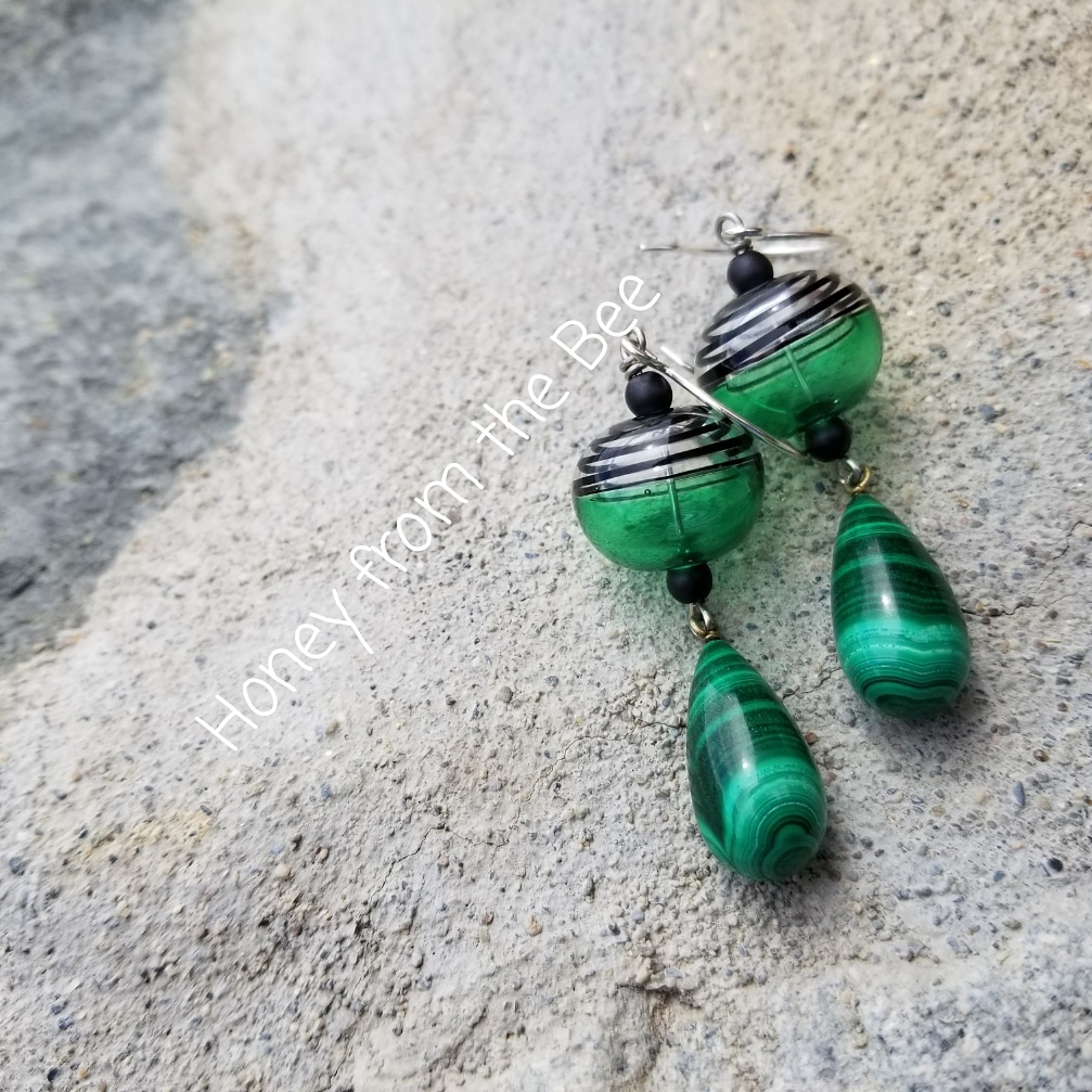 Green Malachite Earrings