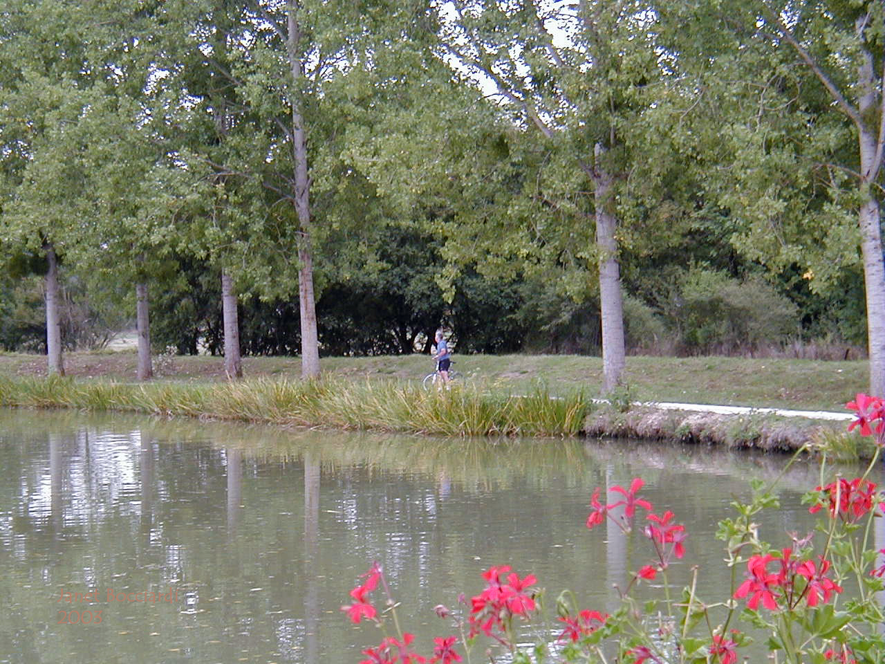 Bicyclist along Canal de Bourgogne