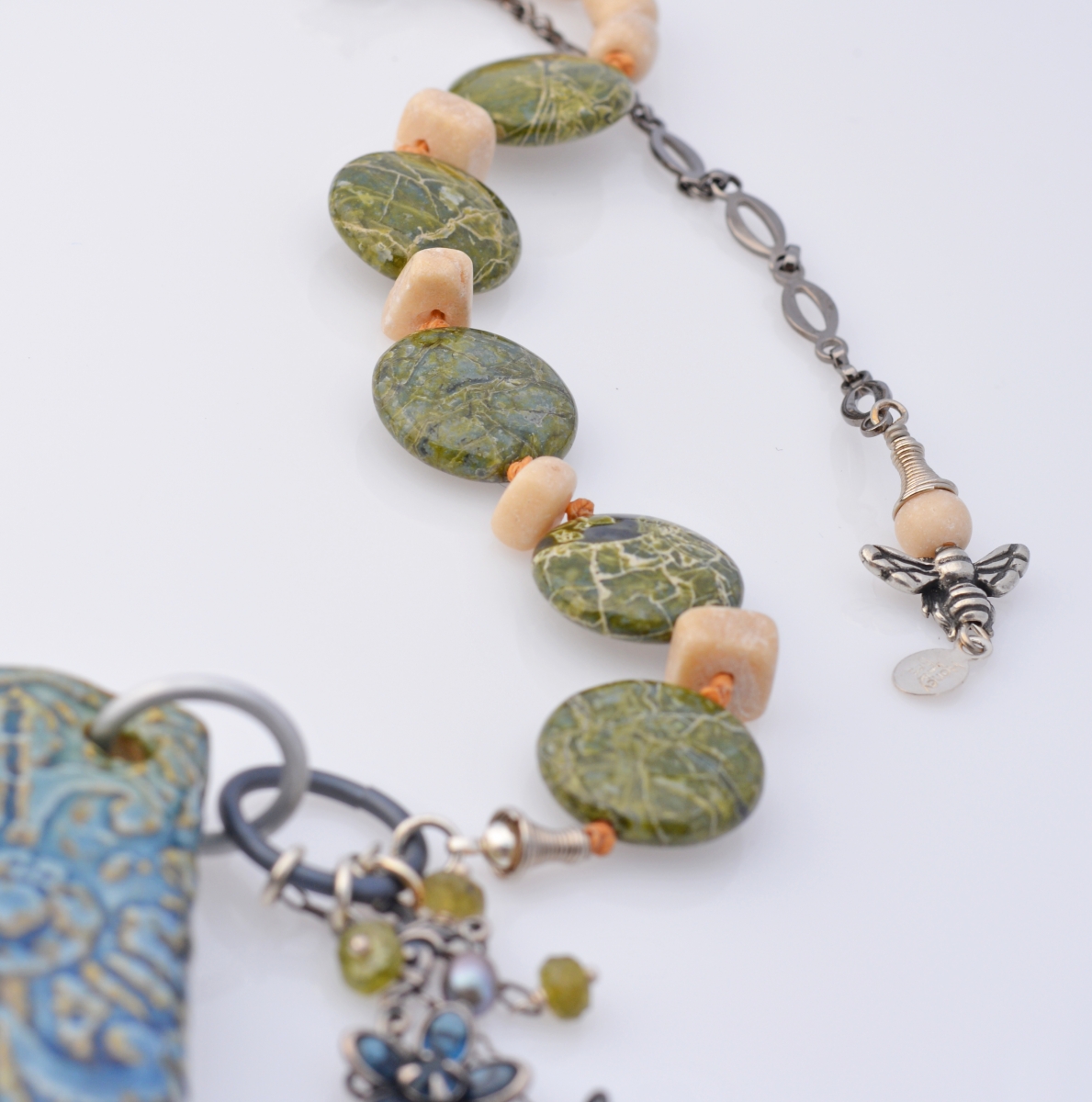 Green Lace Agate strung by Honey from the Bee