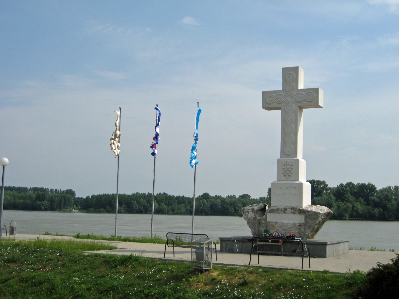 Memorial in Vukovar along the Danube, Croatia