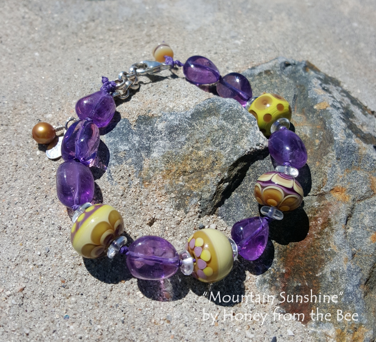Gold and Purple Amethyst bracelet