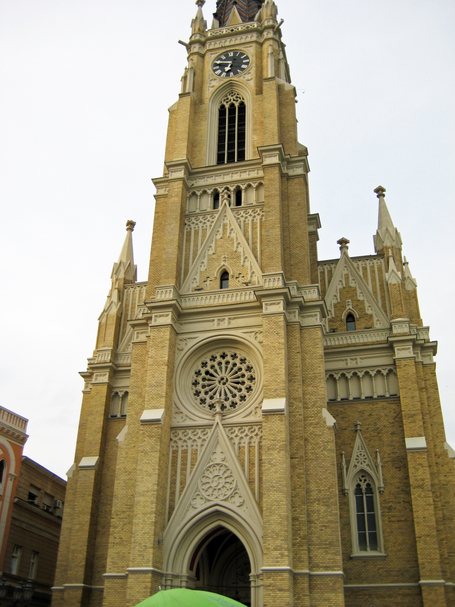 Name of Mary Church on Liberty Square, Novi Sad, Serbia