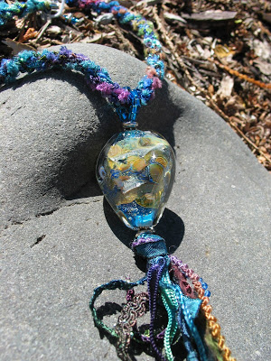 Large one of a kind Lampwork Necklace by Honey from the Bee