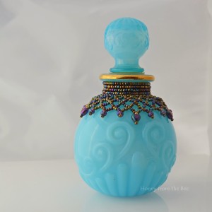 Seed bead netted Avon bottle