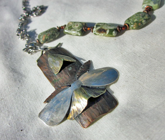 Oak Moth Artisan Necklace by Honey from the Bee