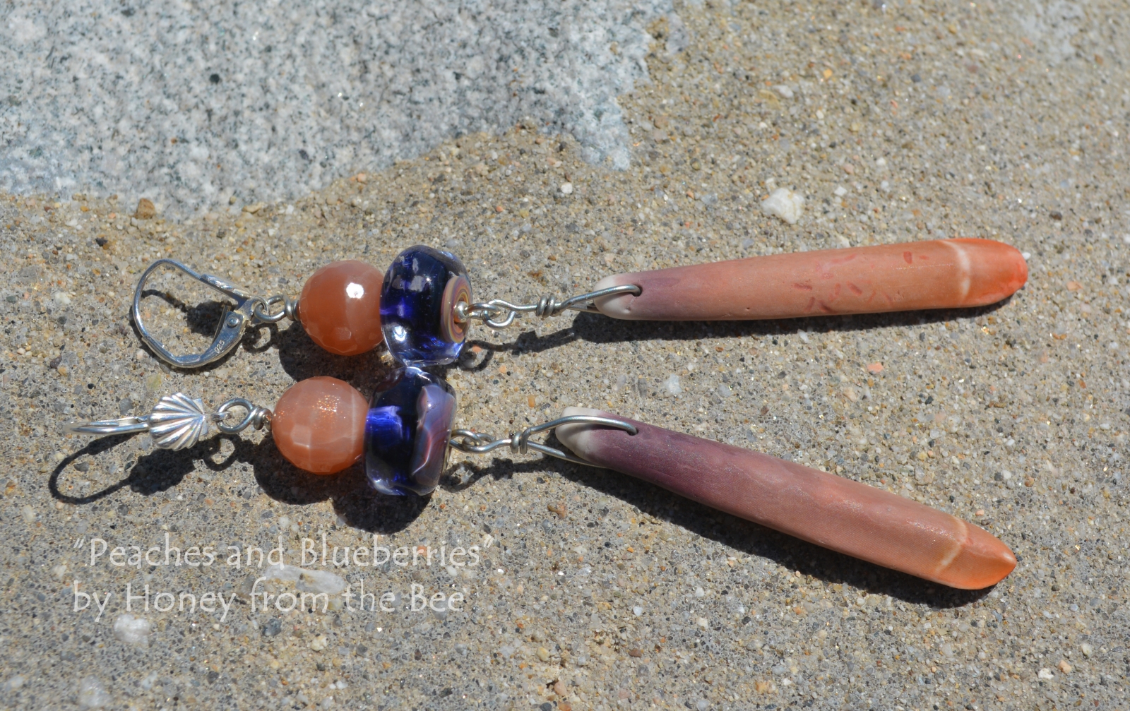 Peach dangle earrings