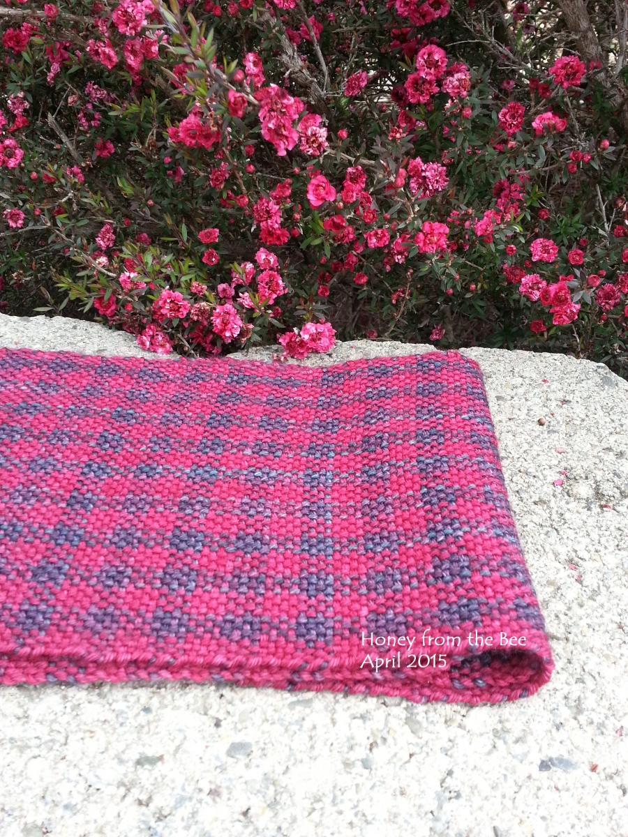 Plaid Berry colored woven merino scarf