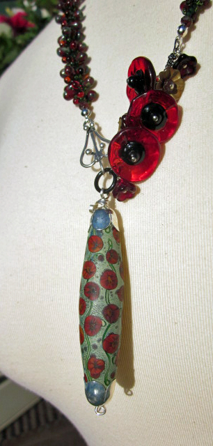 One of a Kind Poppy Necklace by Honey from the Bee