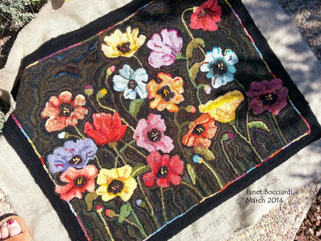 Hooked Poppy Rug