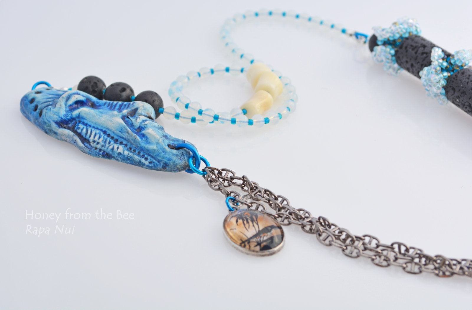 Mixed Media Ocean inspired necklace