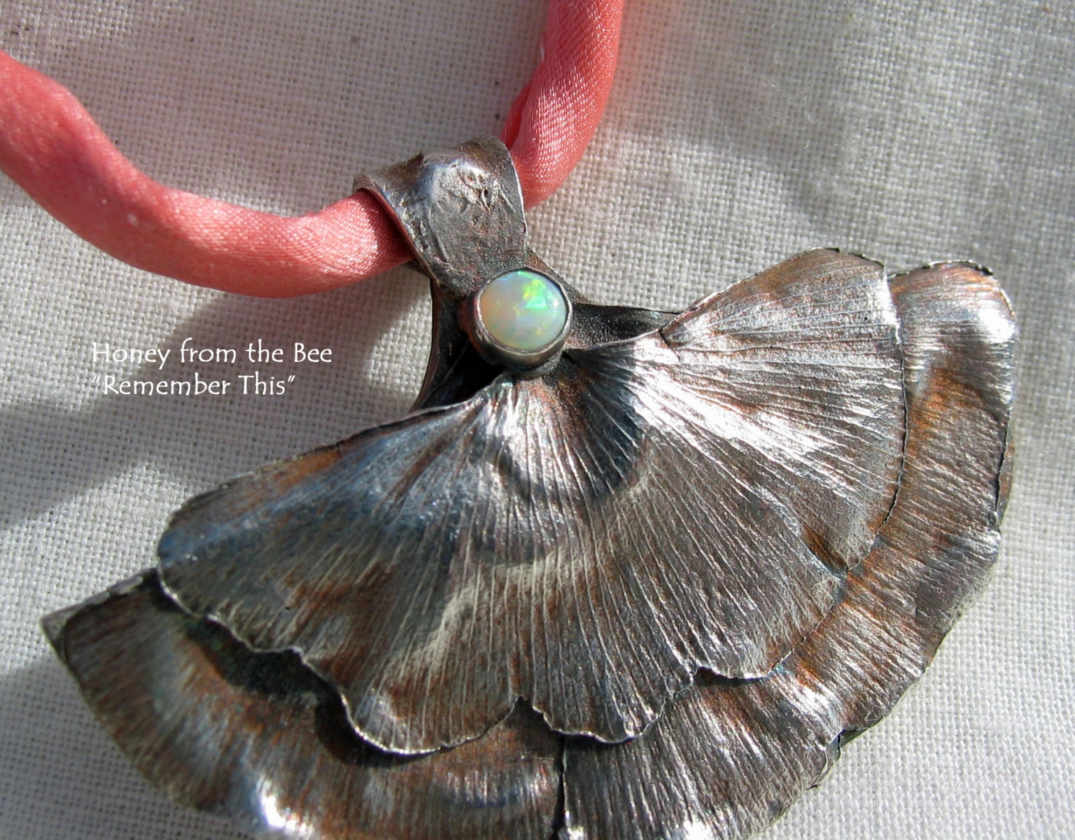 Fine Silver Gingko Leaf pendant