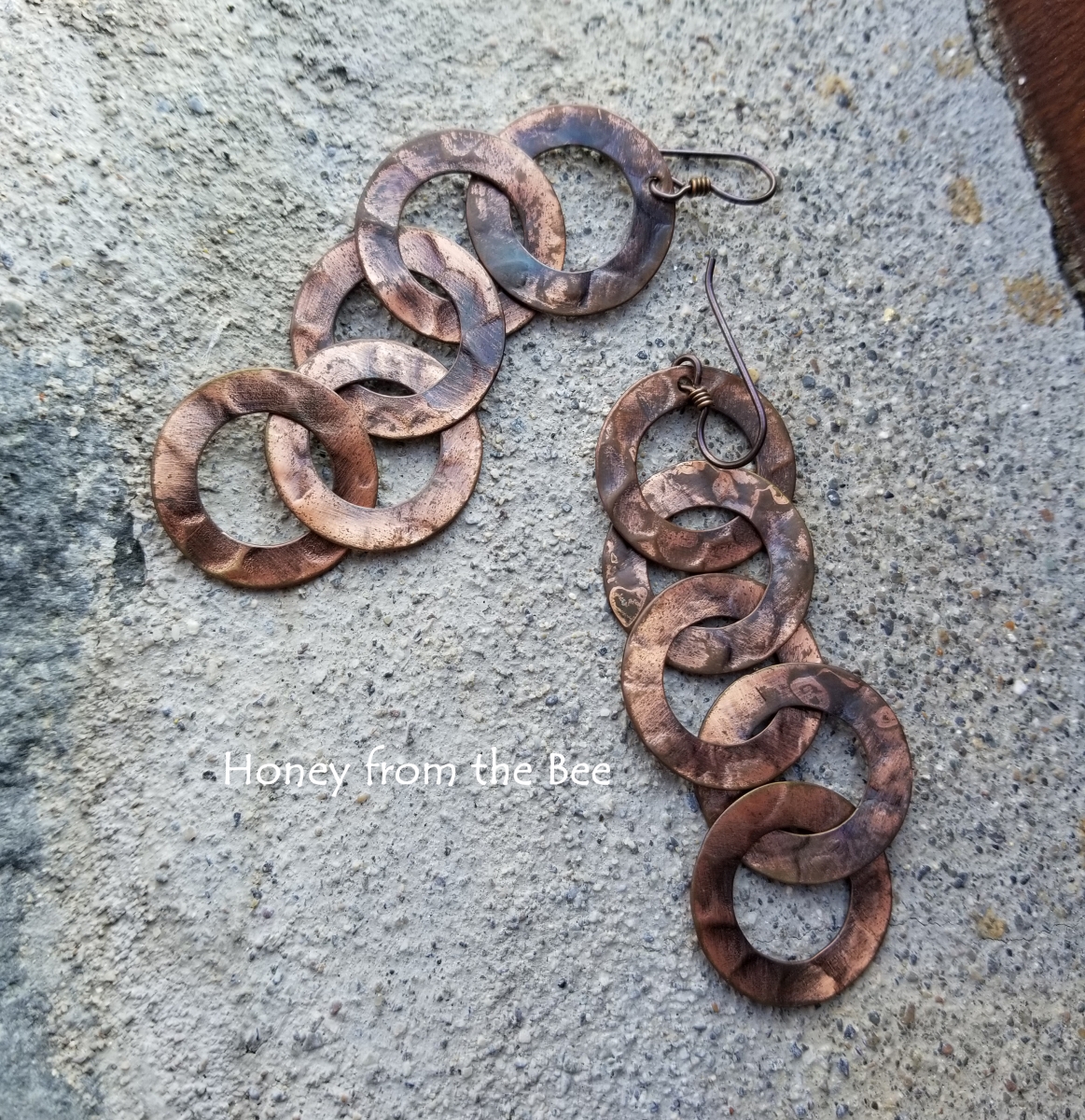 copper ring earrings