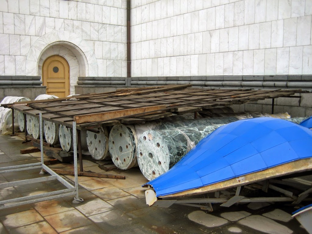 Saint Sava columns before installation, Belgrade, Serbia