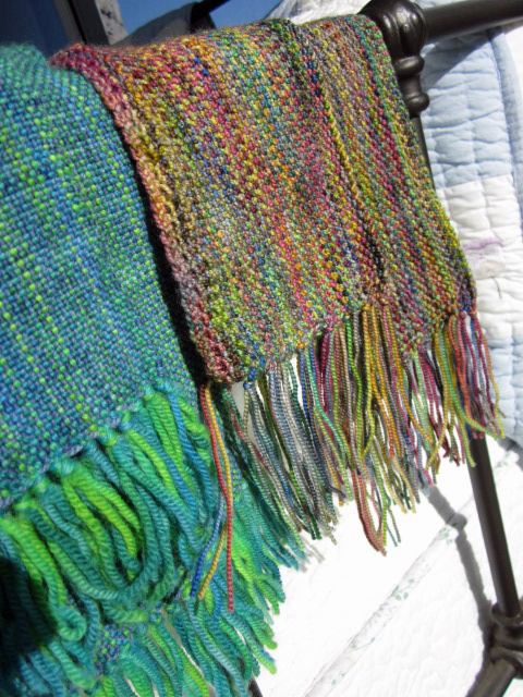 Woven and knitted scarf