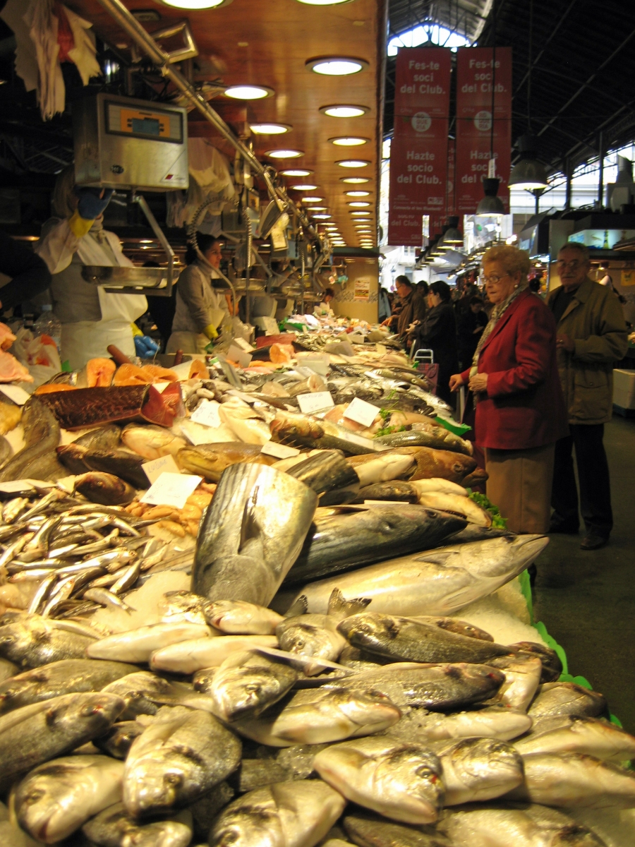 Lots of seafood, Barcelona, Spain