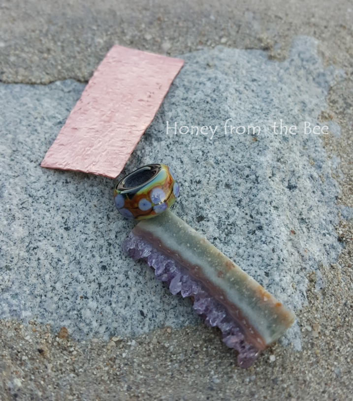 Raw materials for Copper and Amethyst pendant