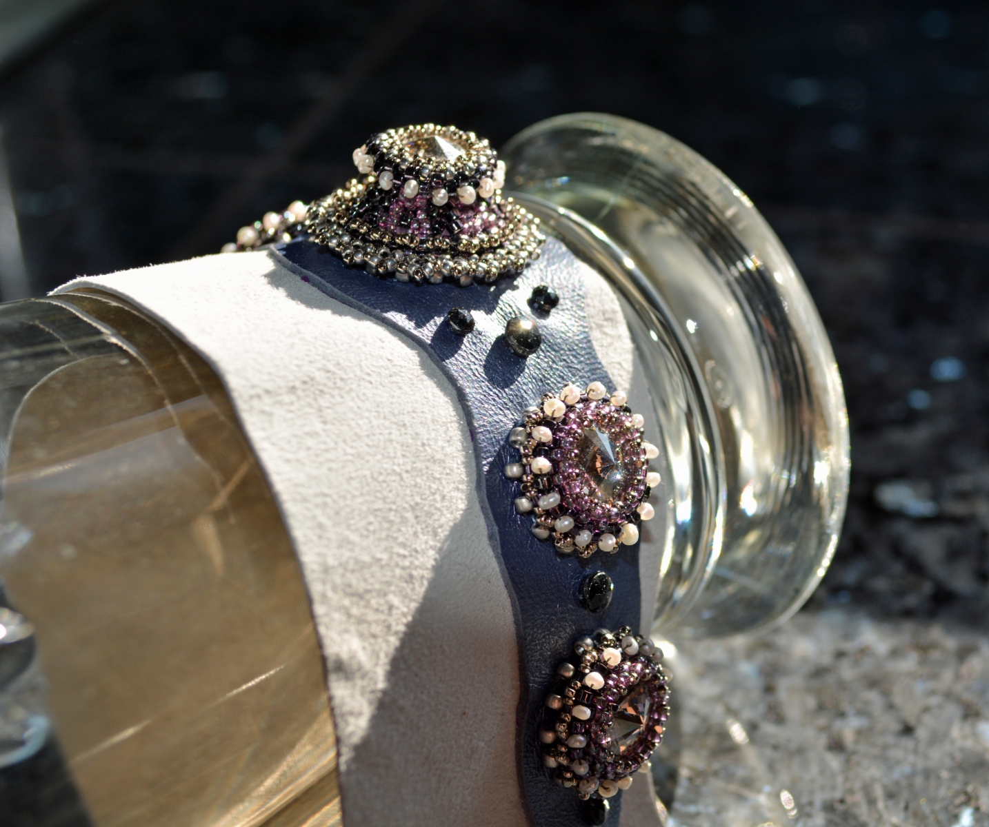 Smart cuff designed by Laura McCabe; stitched and beaded by Janet Bocciardi