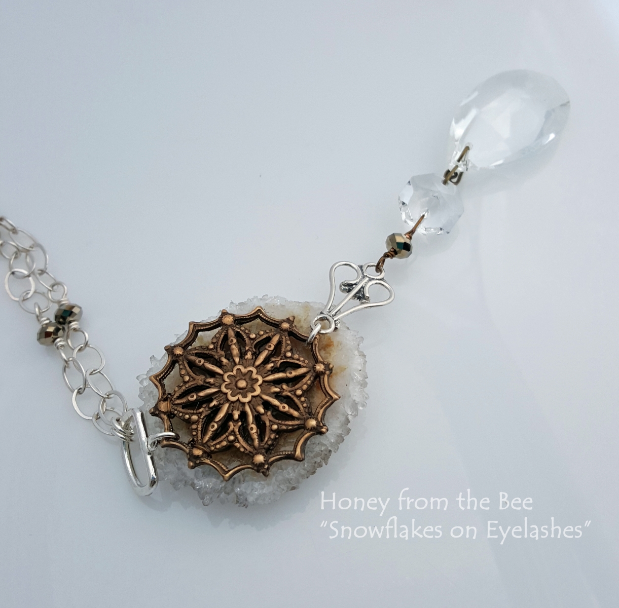 Snowflake Winter Statement necklace by Honey from the Bee