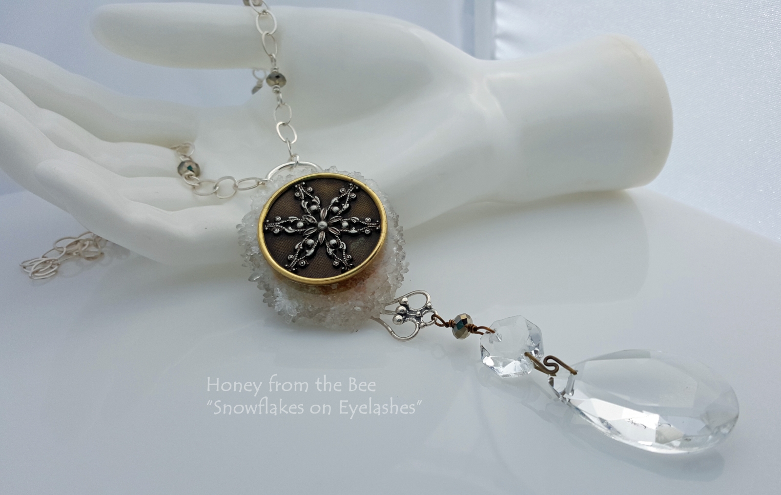 Snowflake Winter Necklace by Honey from the Bee