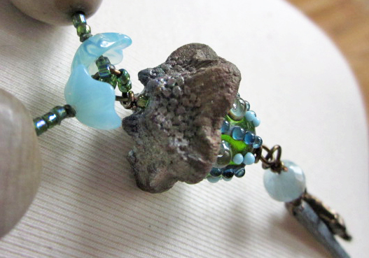 Boho ocean inspired statement necklace by Honey from the Bee