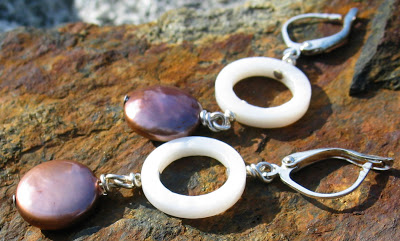 Rose Coin pearl earrings by Honey from the Bee