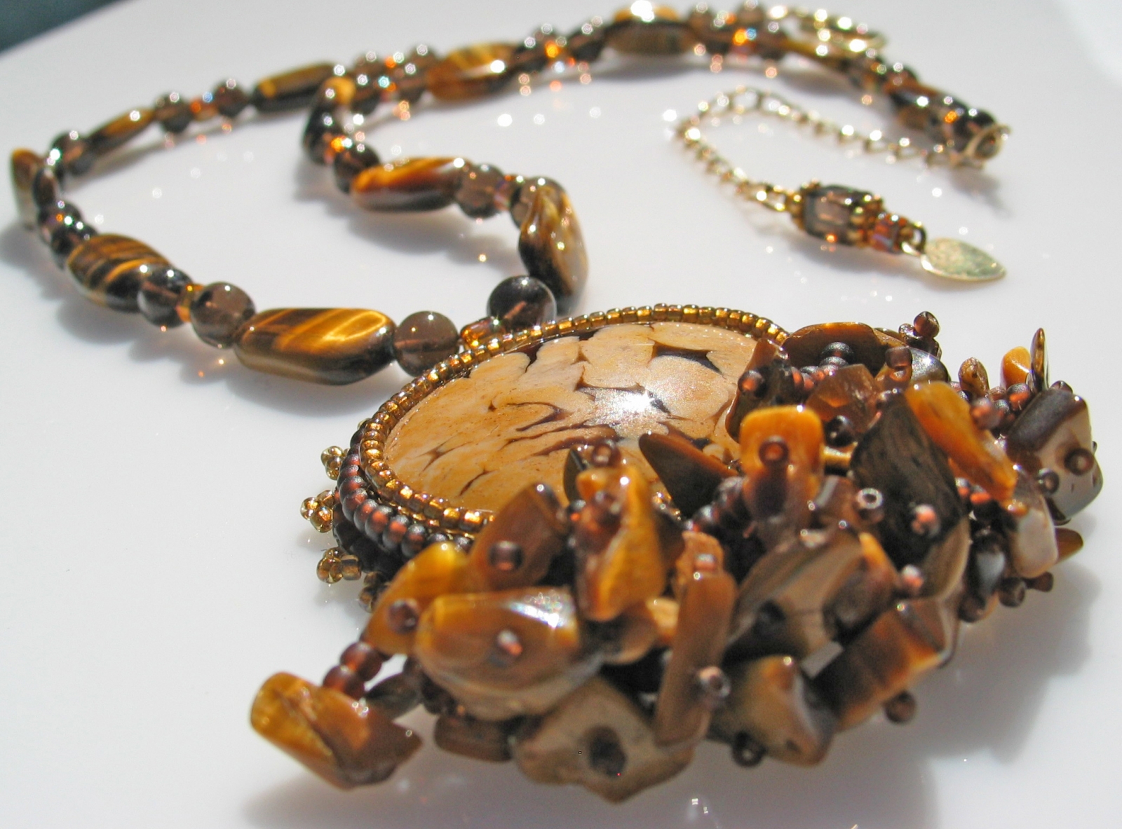 Tiger Eye Statement necklace by Honey from the Bee