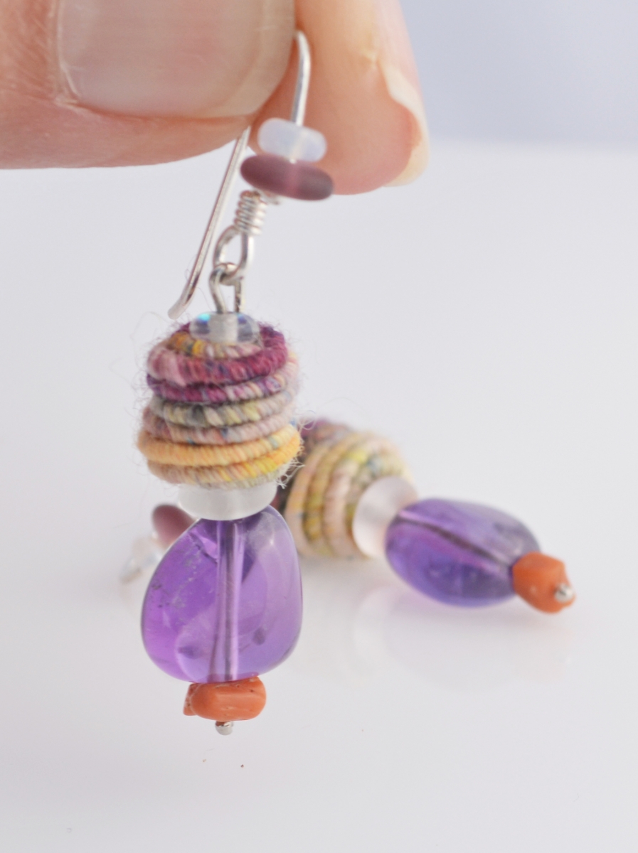 Boho style Purple Earrings