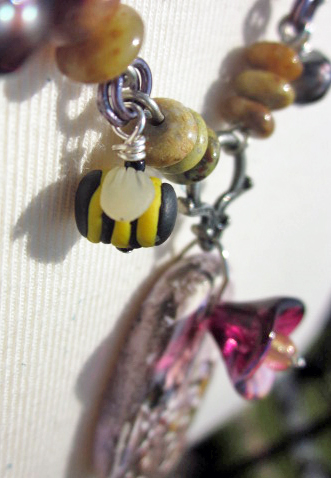 Bee and Wildflower necklace