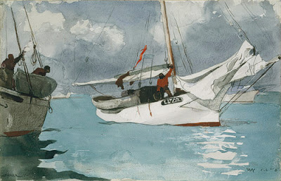 Winslow Homer painting of a sailboat