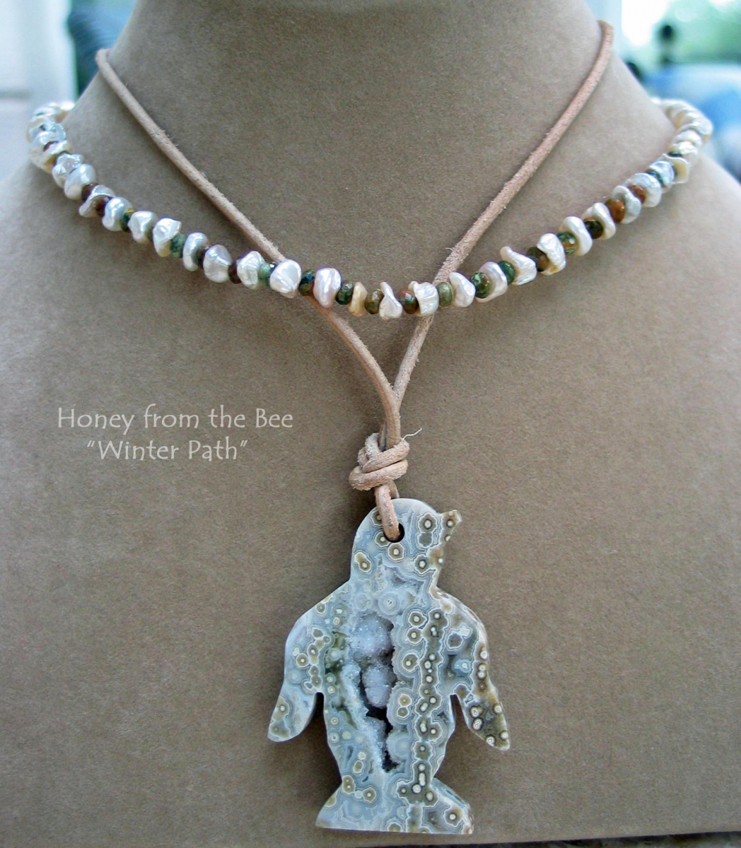 Ocean Jasper and pearl necklace