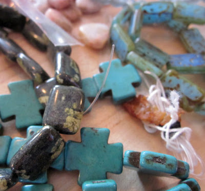 Jasper and glass beads