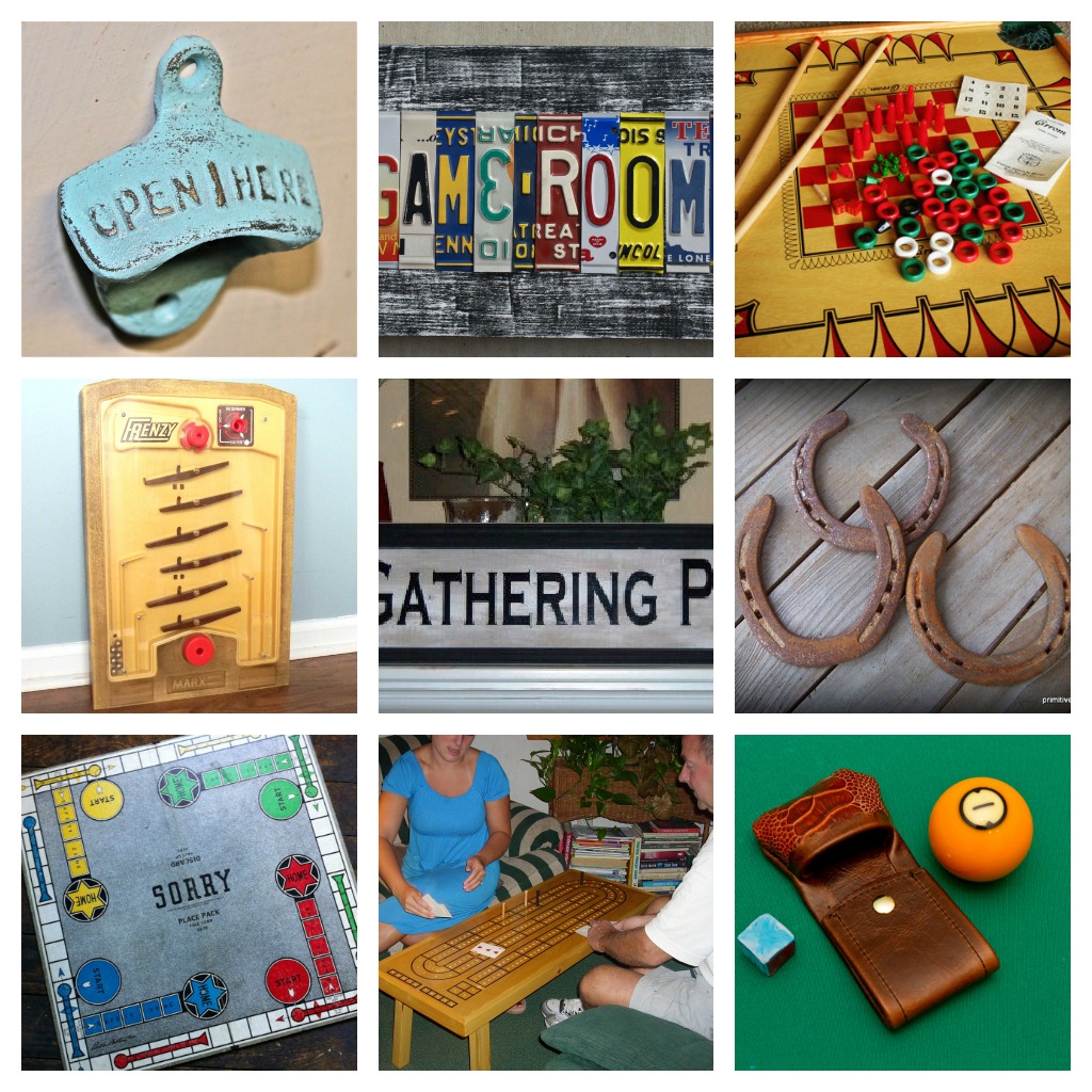 Game Room gift ideas collage