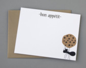 Ant with Cookie (Bon Appetit) A2 Flat Note Cards (Set of 10) - RatDogInk