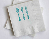 Cutlery Napkins - Turquoise - christinawilliams