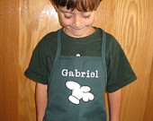 Child's Apron Embroidered with Name  20"L x 15"W Two Pockets - JulsSewCrazy