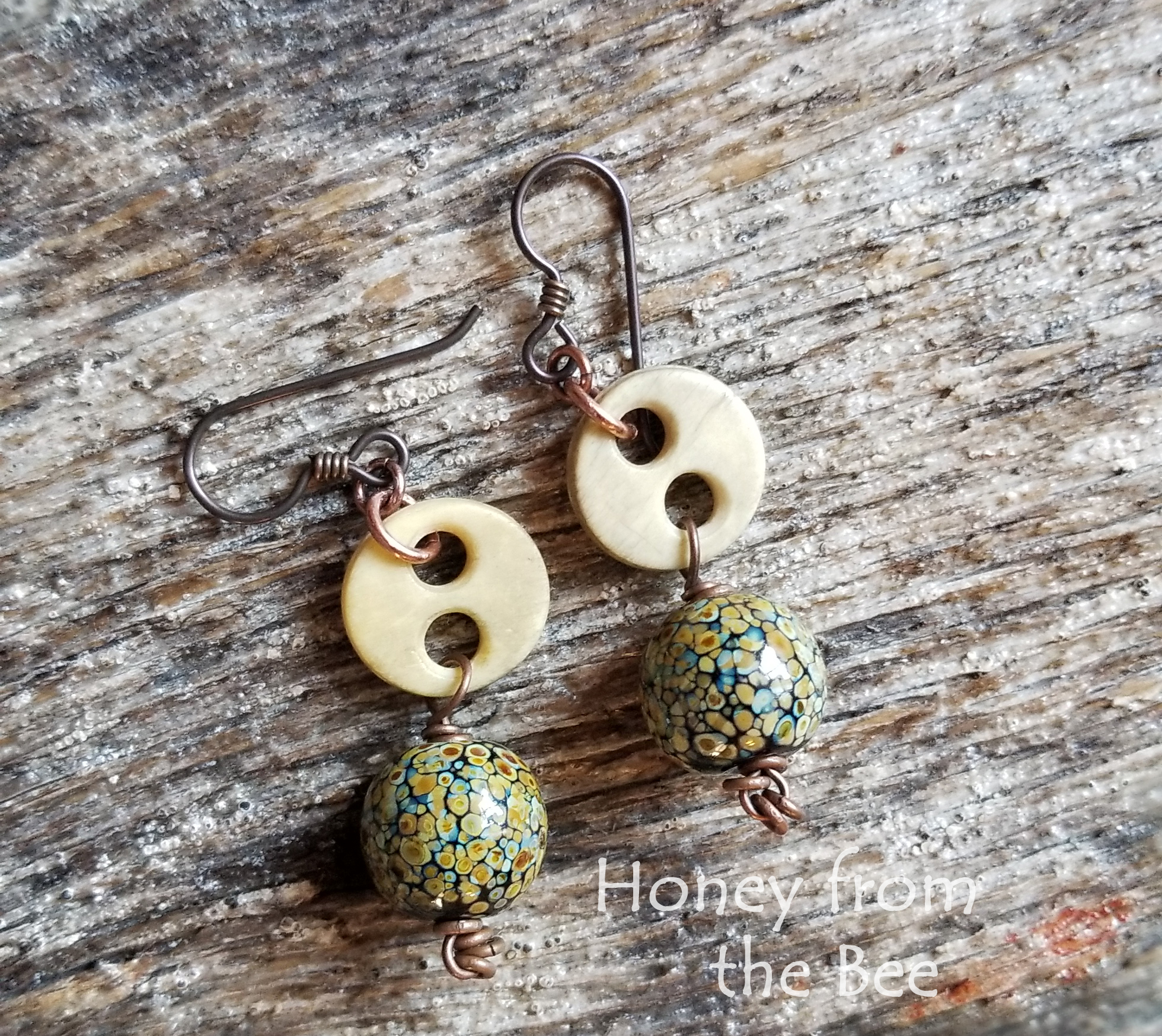 Antique discount button earrings