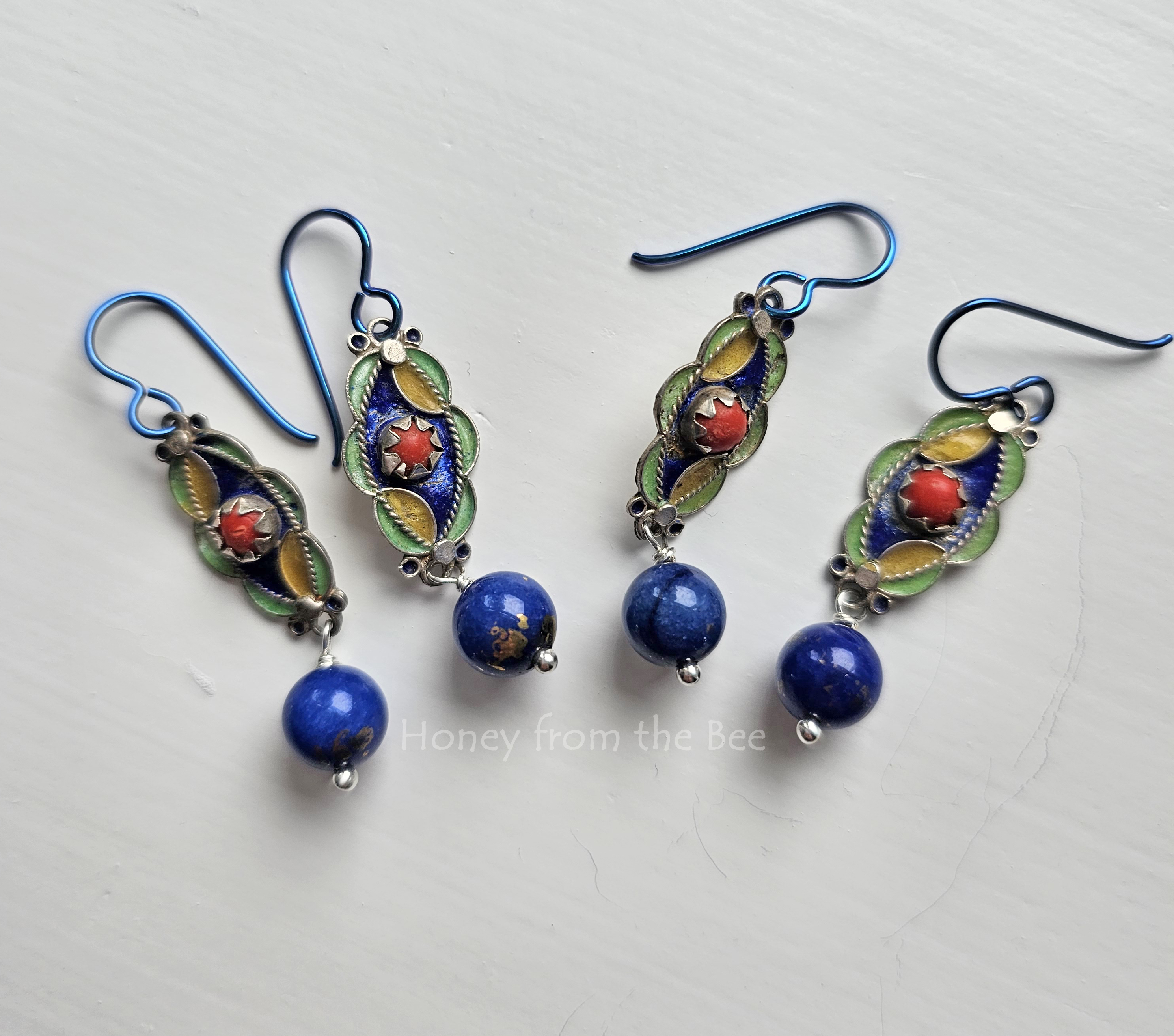 Earrings made from an antique bracelet