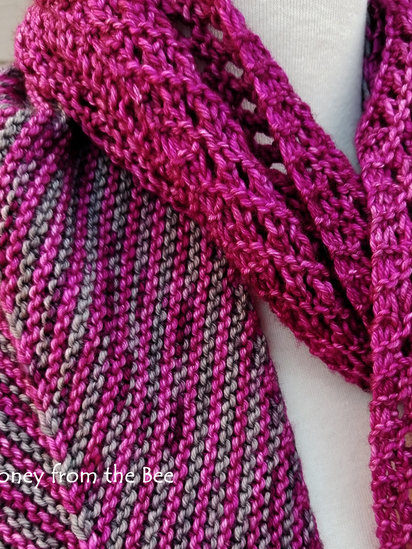 Magenta and Grey shawl