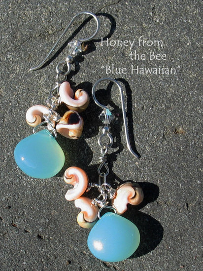 Blue Hawaiian earrings