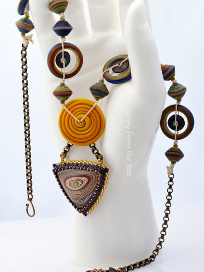 Circulo de la Vida - Fordite Artisan Necklace