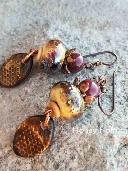 Cherry Pie rustic boho earrings