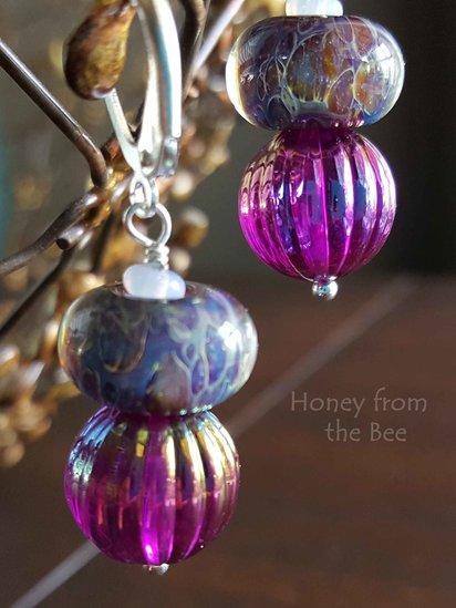 Grape Juice artisan earrings