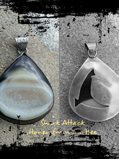 Shark Attack - Druzy pendant