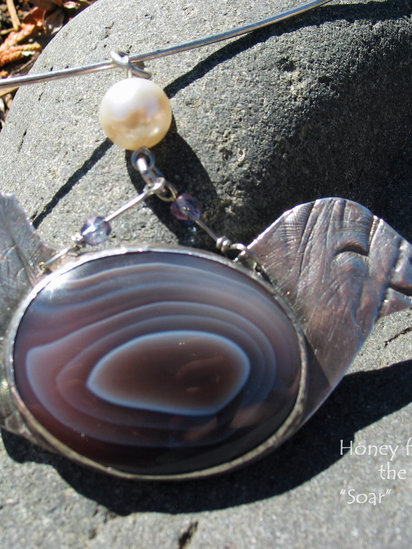 Soar - Botswana Agate pendant