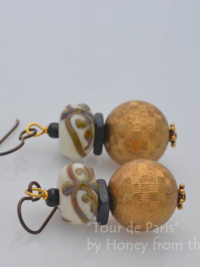 Tour de Paris lampwork earrings