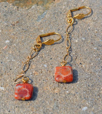 Autumn Artisan dangle Earrings, copyright Honey from the Bee