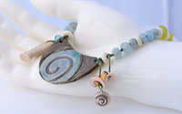 Aqua and Lime Green Necklace, copyright Honey from the Bee