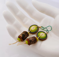 Shades of Green Earrings, copyright Honey from the Bee